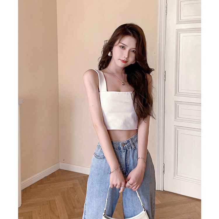 Áo Croptop Hai Dây Bản To - Áo Thun Nữ Ngắn Body Co Giãn Tốt Siêu Xinh, Dễ Phối | BigBuy360 - bigbuy360.vn