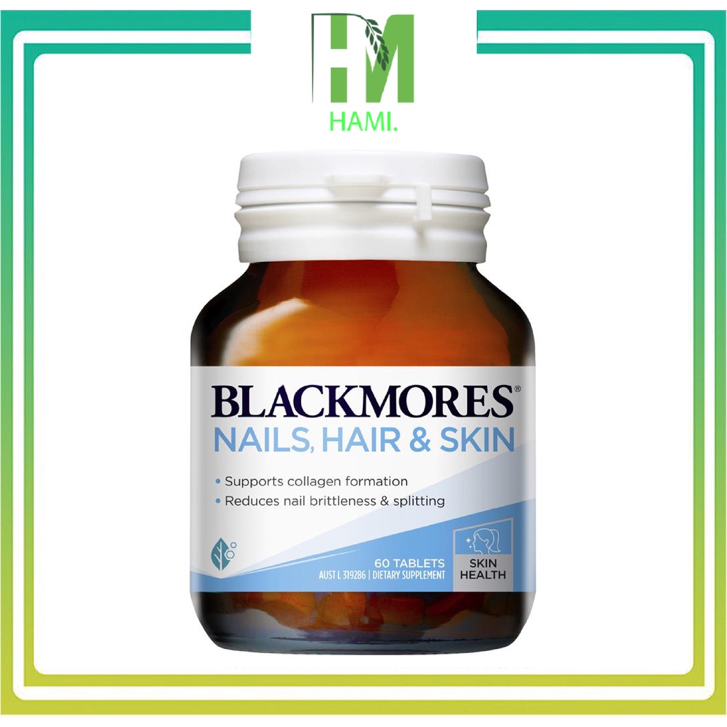 Viên Uống Hỗ Trợ Đẹp Da, Móng Và Tóc Blackmores Nails Hair & Skin 60 Viên của Úc