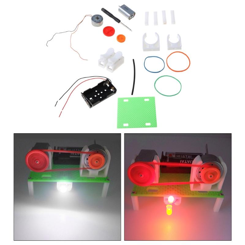 Mô Hình Động Cơ Máy Phát Điện Mini Có Đèn LED Dùng Làm Thí Nghiệm Khoa Học Cho Trẻ Em