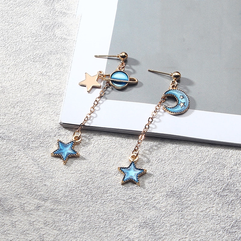 Hoa Tai Hình Mặt Trăng Ngôi Sao Thời Trang Cho Nữ