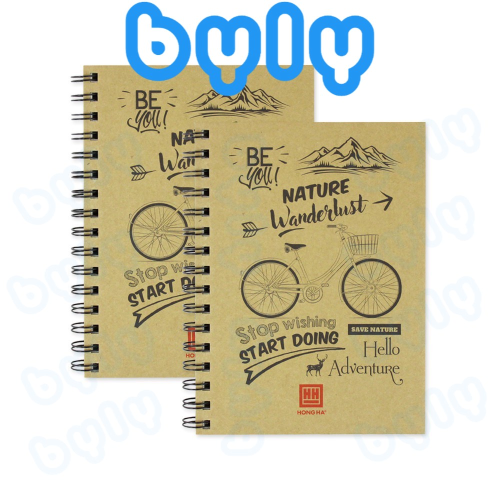 Notebook A5 - Sổ lò xo bìa cứng Green Plant Hồng Hà 4155 - Sổ Tay Vintage