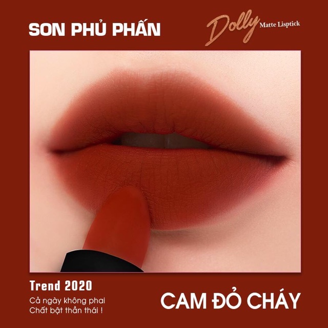 Son sáp phủ phấn Dolly siêu lì và mềm môi