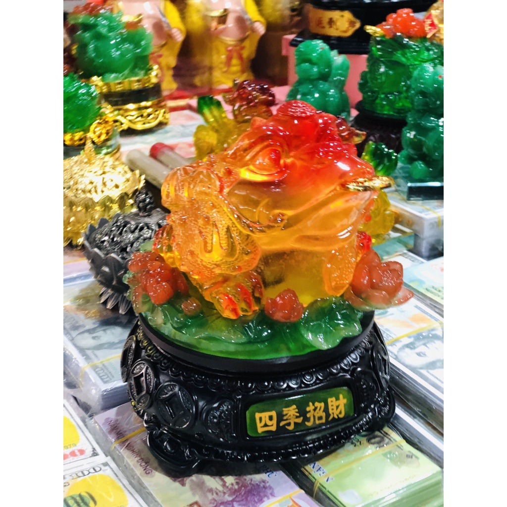 Tượng Cóc Ba ChânThiềm Thừ chiêu tài lộc Size lớn [Trầm Hương Búp Sen]