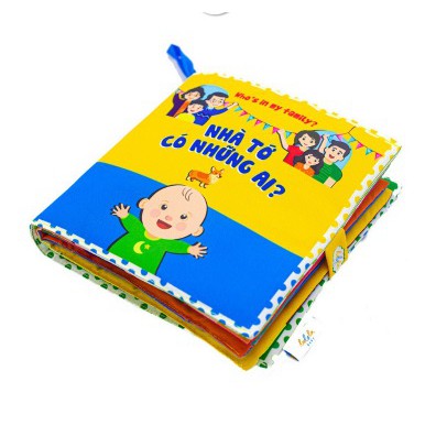 {Chính hãng} Sách vải cho bé cưng vừa học vừa chơi "nhà tớ có những ai" lalala baby