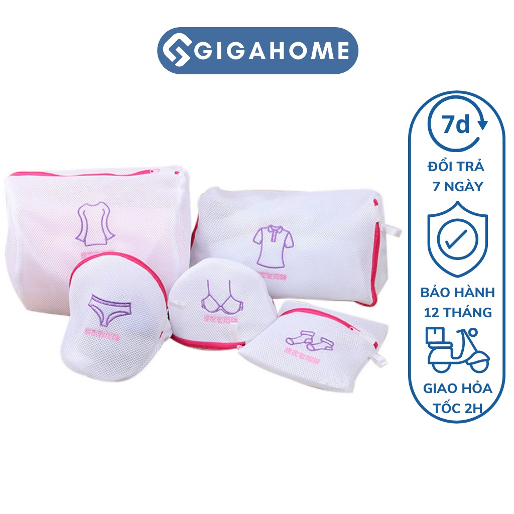 Combo 5 Túi Lưới Giặt Đựng Quần Áo, Đồ Lót Trong Máy Giặt GIGAHOME Tránh Hư Hỏng 8904
