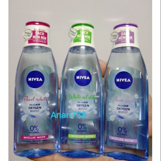 [Mẫu mới] Nước tẩy trang Nivea 200ml ( có 3 loại da mụn, da nhờn, da thường) khách vui lòng chọn loại phù hợp