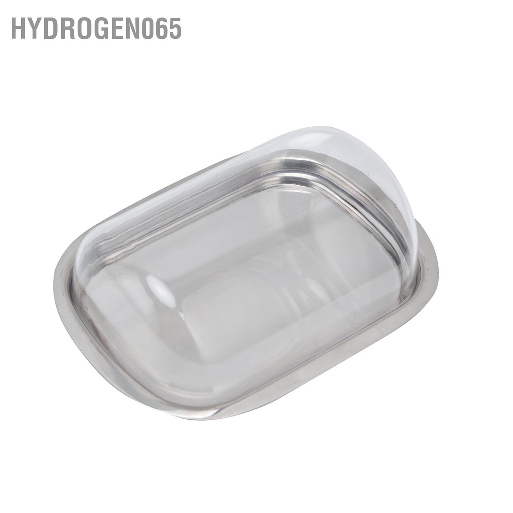 Hydrogen065 Hộp đựng bơ bằng thép không gỉ Đĩa pho mát có nắp đậy trong suốt cho nhà bếp