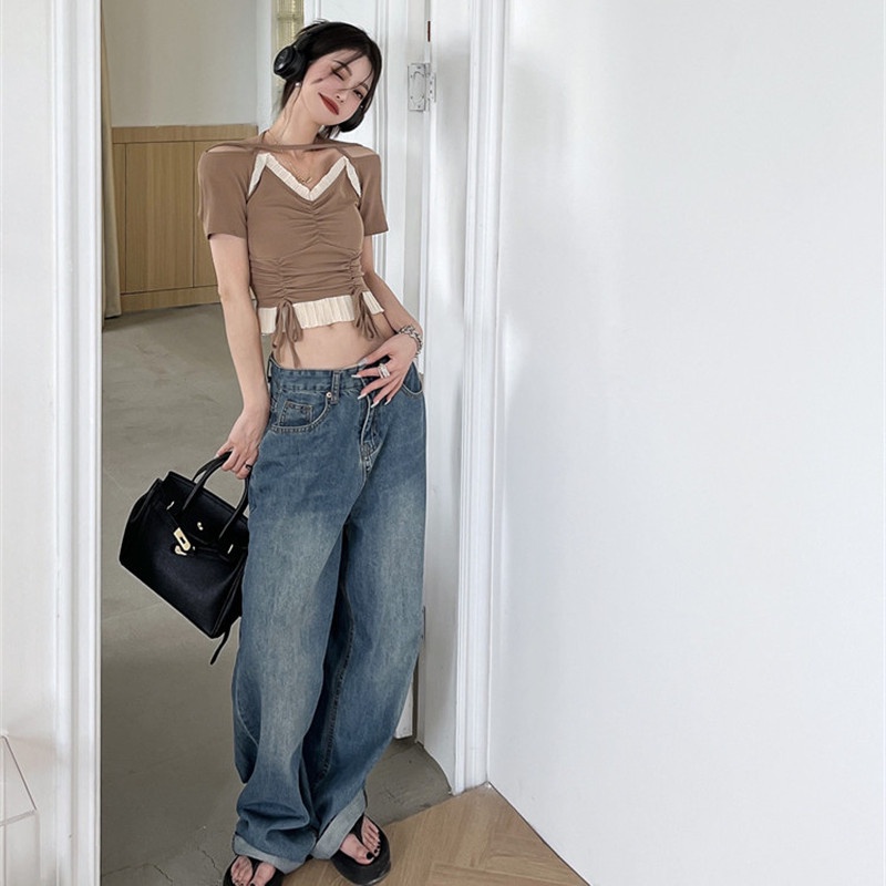 Áo Thun Nữ Trễ Vai Ngắn Tay Dáng Ôm Gợi Cảm