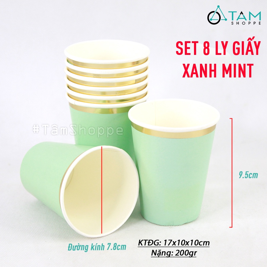Set đồ giấy trang trí tiệc tông màu Xanh mint SETDG-07