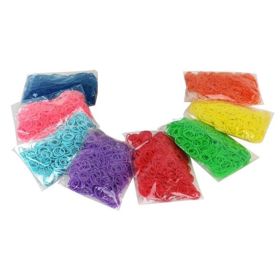 Bộ 600 dây thun cao su nhiều màu tự thắt vòng tay