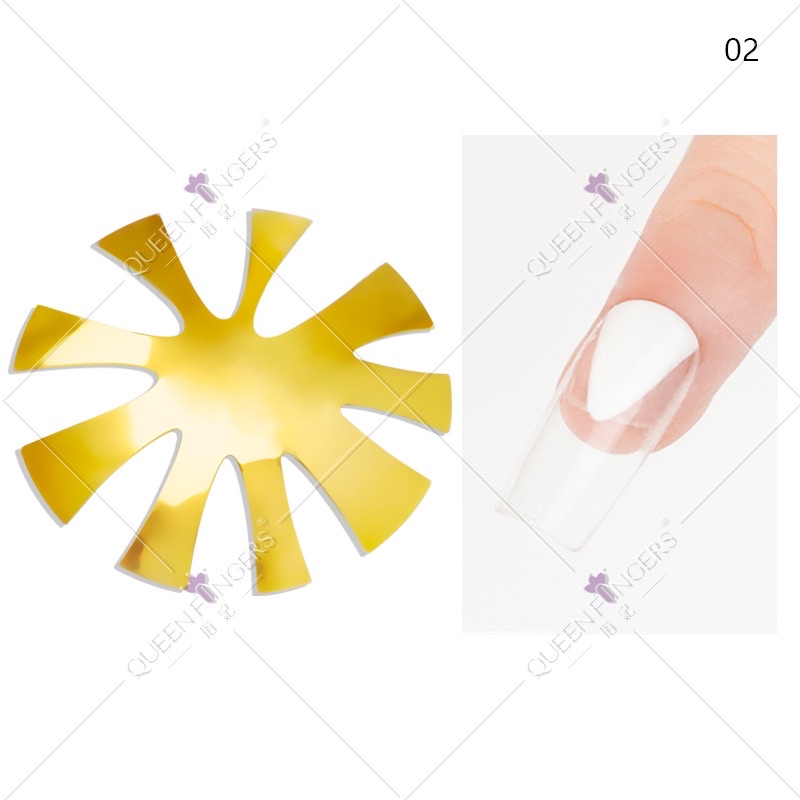 Khuôn French cắt bột đắp móng hình chữ V; oval; tròn
