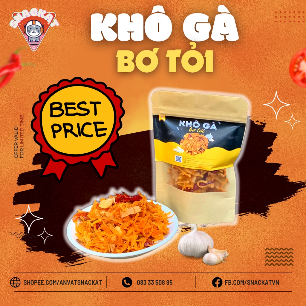 Khô Gà Cay Khô Gà Bơ Tỏi Xé Khô Gà Cay Xé Sợi Rẻ Nhất 30G - SNACKAT | BigBuy360 - bigbuy360.vn