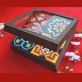 Hộp Vintage Hoa Văn, Khay Mứt Tết Gỗ, Hộp Quà Tết, Khay Đựng Mứt
