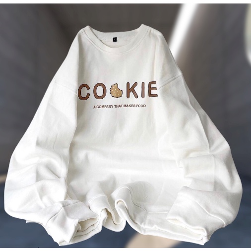 Áo Sweater Trắng In Bánh Cookie, Áo Sweater Dày Dặn Siêu Xinh Hot Trend Anne Boutique Mã 594