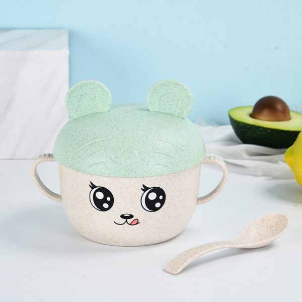 Bát ăn dặm lúa mạch hình chuột mickey kèm thìa và nắp đậy cho bé