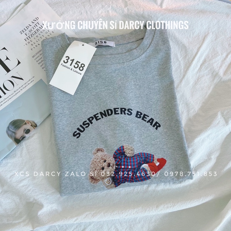 áo thun 3158 ✨ FREESHIP ✨ áo thun Gấu Pizama cotton khô nam nữ