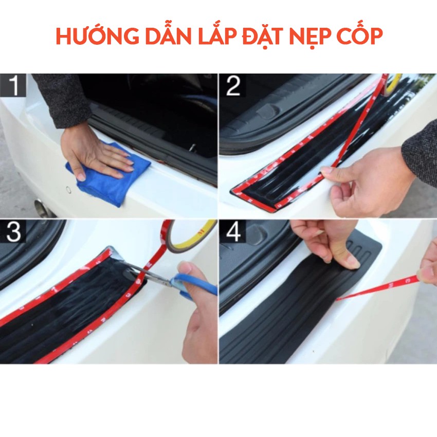 Miếng nẹp cao su dán cốp xe oto, xe hơi chống trầy xước bụi bẩn ở cốp xe sử dụng băng keo 3M cực kì chắc chắn