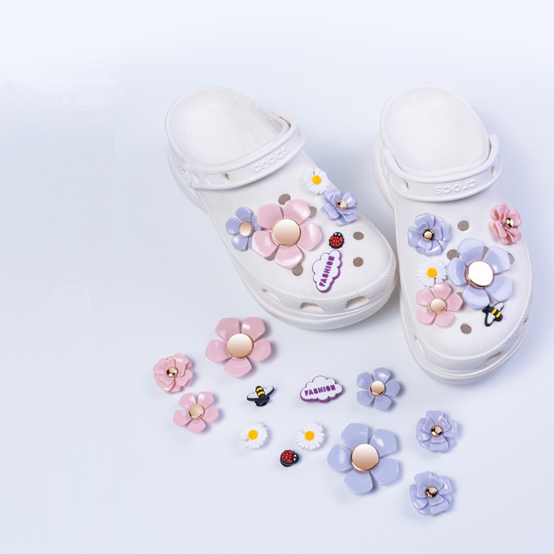 Mới Phụ Kiện Nút Trang Trí Giày Crocs Hình Hoa Đám Mây Ngọt Ngào Dễ Thương DIY