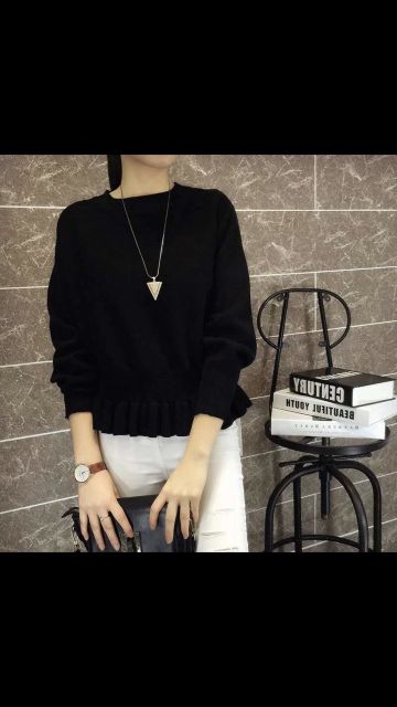 Áo len bo eo Hàn Quốc_Áo len nữ đẹp_Áo len kiểu