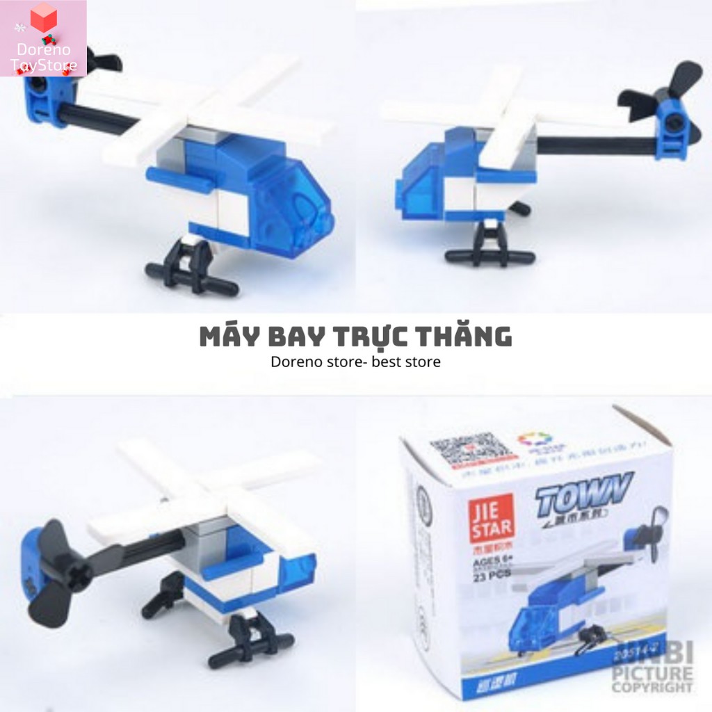 Đồ chơi lego lắp ráp , LEGO city xe tăng máy bay quân đội cho bé nhựa ABS Doreno store từ 3 đến 8 tuổi