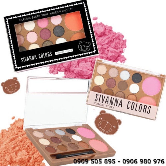 🔥🔥[Xả kho] Set Phấn mắt và má hồng Sivanna Thái Lan 14 màu đẹp