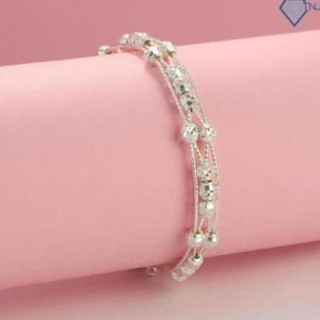 Mltg lắc tay nữ kiềng bạc thật đẹp hgntd