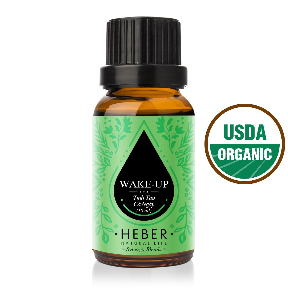 Tinh Dầu Tỉnh Táo Cả Ngày Wake-Up Blend Heber Natural Life, Cao Cấp Nhập Khẩu, Thiên Nhiên Nguyên Chất, 10ml/30ml/50ml