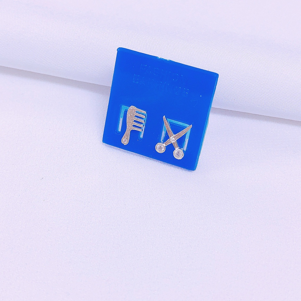 Bông tai kéoo lược xinh xắn - LINH'S MIU SILVER - Bông tai nữ bạc ta