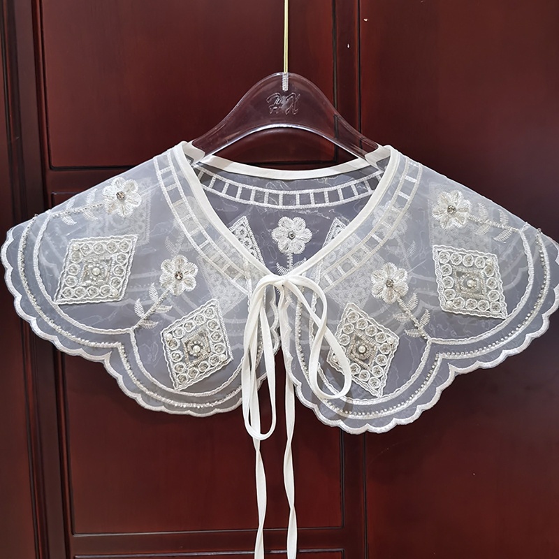 Cổ Áo Rời Thêu Họa Tiết Xinh Xắn Dành Cho Nữ