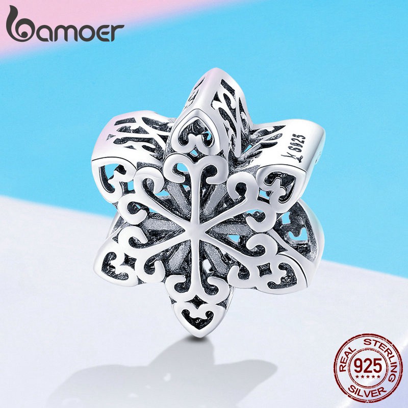Hạt charm Bamoer hình hoa tuyết đơn giản sáng tạo | BigBuy360 - bigbuy360.vn