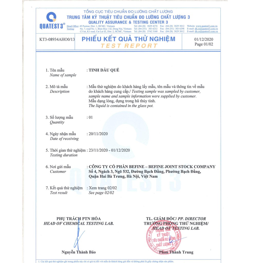 Tinh Dầu Quế Befine 5ml