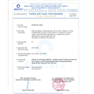 Tinh Dầu Quế Befine 5ml hỗ trợ khử khuẩn, khử mùi cảm giác thoải mái, thư giãn hương thơm tự nhiên