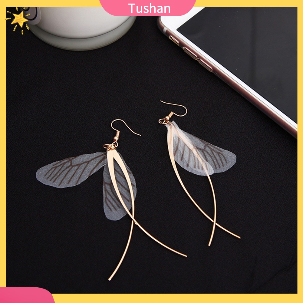 Khuyên tai tua rua hình cánh bướm phong cách cổ điển thanh lịch dành cho nữ