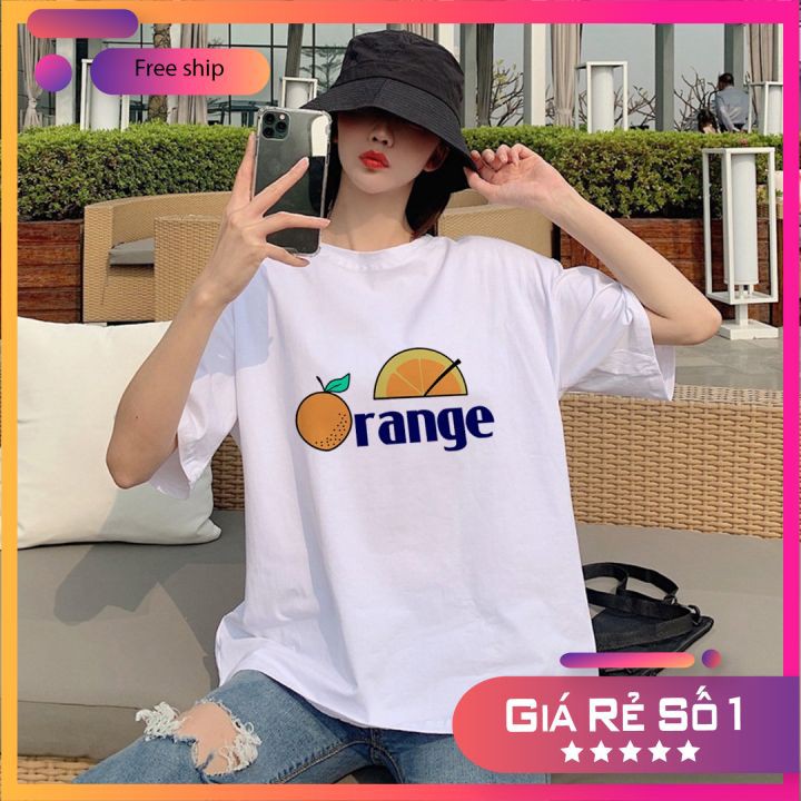 - Áo thun tay lỡ in chữ Orange ⚡ FREESHIP + ẢNH THẬT ⚡ mang phong cách teen Hàn Quốc