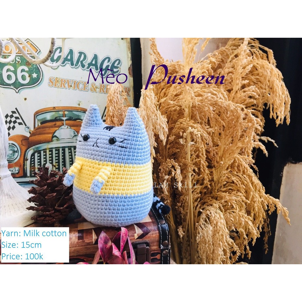 Mèo pusheen bằng len - quà tặng len handmade – pusheen cat Amigurumi