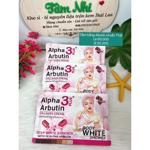 Tắm trắng Abutin 3 Plus ⚡ HÀNG CHUẨN ⚡ Set tắm trắng Alpha Arbutin 3 Plus loại bỏ tế bào chết - hàng Thái Lan