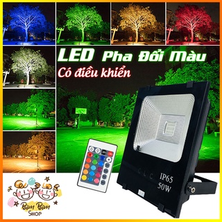 Đèn LED RGB Điều Khiển Từ Xa 15 Màu 10W 30W 50W Chống Nước Siêu Sáng Trang Trí Ngoài Trời Sân Vườn
