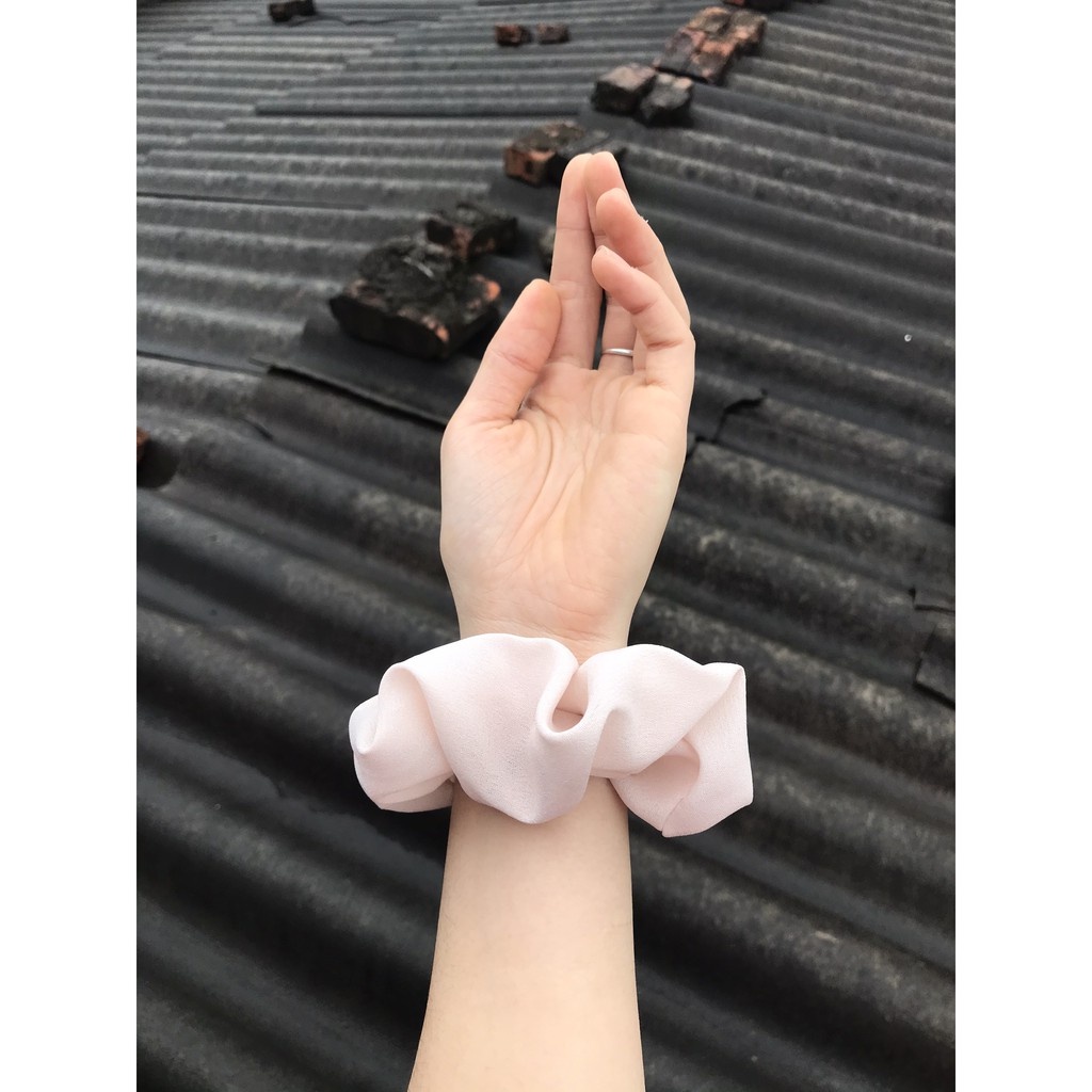 Dây Cột Tóc Vải Scrunchies Màu Pastel Xinh Xắn