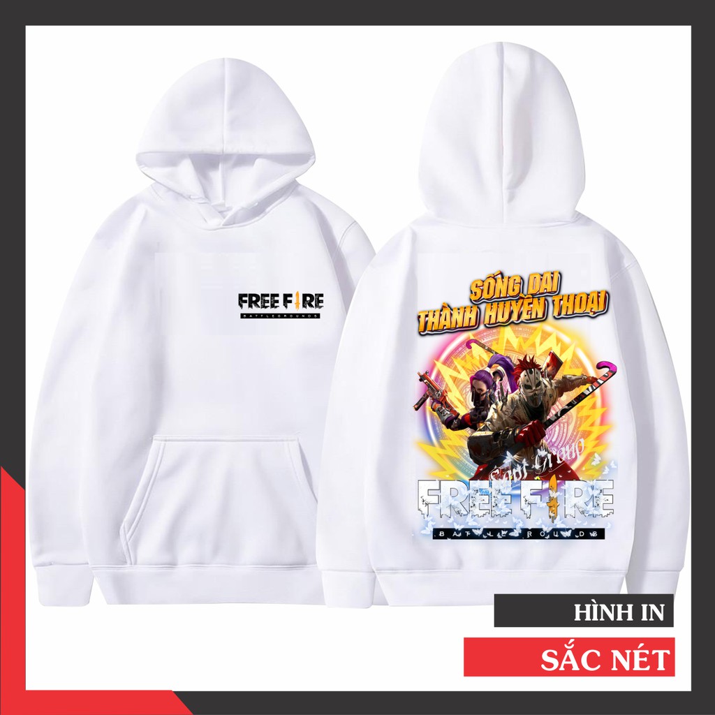 Áo Khoác Free Fire Màu Trắng Nỉ Cotton Cực Đẹp - Mùa 18