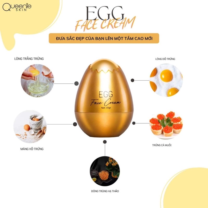 &lt; CHÍNH HÃNG GIÁ SỈ&gt; KEM FACE TRỨNG VÀNG QUEENIE SKIN DƯỠNG DA CĂNG TRẮNG SÁNG DA MỜ NÁM