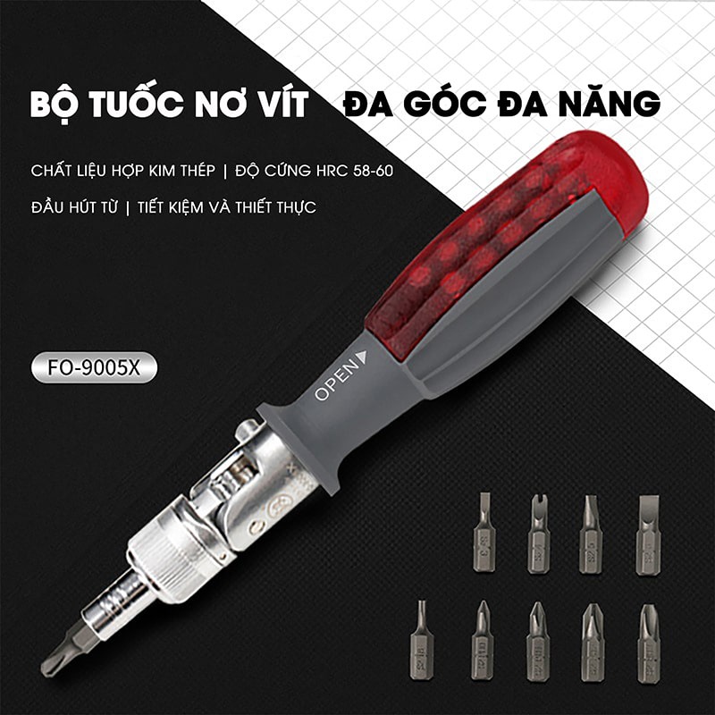 Bộ tuốc nơ vít đa năng G-light 3 điều chỉnh đa góc độ có thể xoay 180 độ, tua vít 10 bộ ốc vít tiện dụng chất liệu tốt