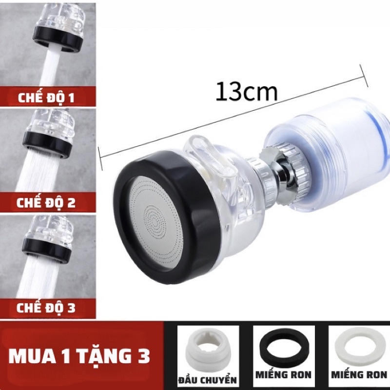 Đầu Vòi Rửa Bát Tăng áp Xoay 360 Độ Kèm Bộ Lọc Nước 3 Chế Độ Lắp Đặt Dễ Dàng - K50