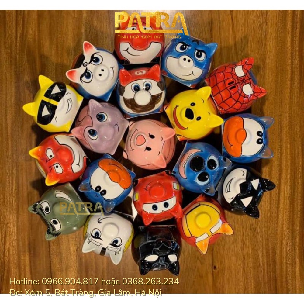 Lợn đất tiết kiệm tiền cho bé, heo đất tiết kiệm chính hãng Bát Tràng, ống heo đựng tiền ngộ nghĩnh độc lạ