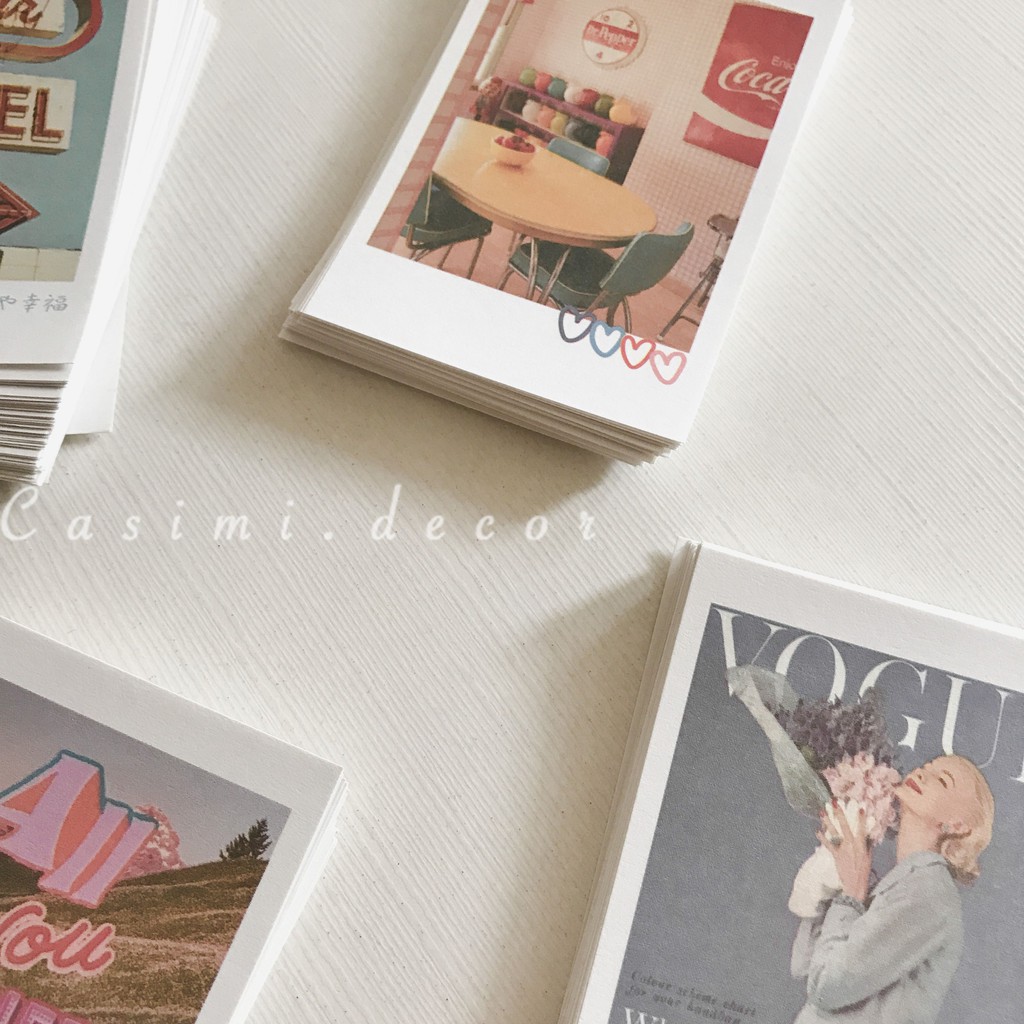 12 bìa ảnh giấy The Moment set C POSTCARD vintage trang trí bàn học, dán tường Casimi Decor