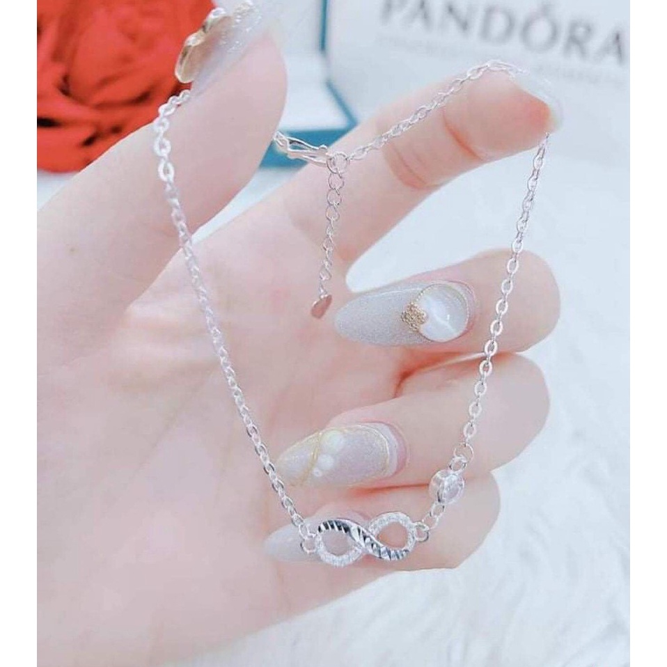 Lắc tay bạc nữ mặt hình vô cực, vòng tay chất liệu bạc ta cao cấp - Trang sức bạc Evasilver