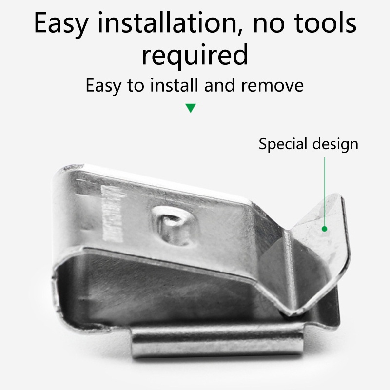 Bộ 50 Kẹp Cố Định Dây Cáp Tấm Pin Năng Lượng Mặt Trời 90 Độ Bằng Thép Không Gỉ