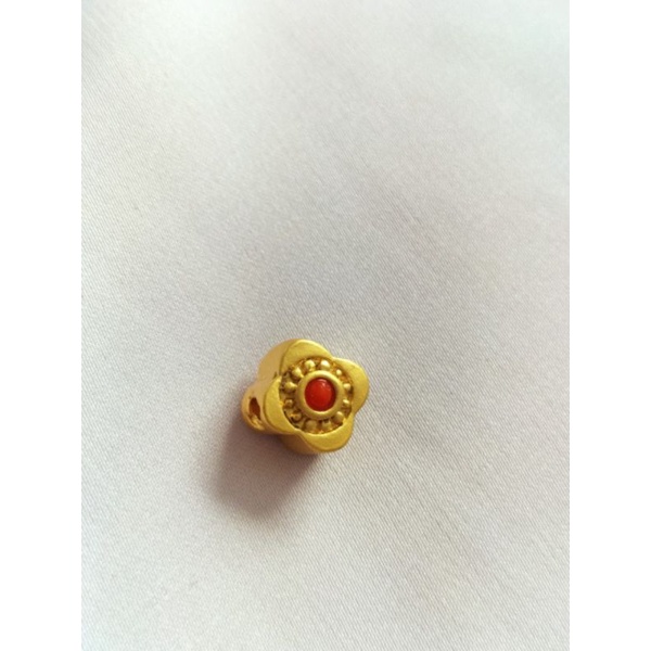 Charm Nepal hình bông hoa 4 cánh đẹp may mắn tài lộc mic vòng, hạt trầm