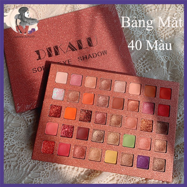(Hàng Mới Về) Bảng Phấn Mắt 40 Màu Sắc Hiệu Ứng Lì / Ánh Nhũ Thời Trang Dikalu Coco Venus Claura Beauty