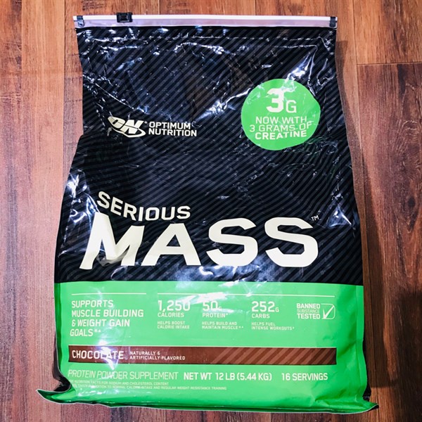 Sữa ON Serious Mass 12lbs (5,4kg) Tăng Cân Nhanh Tăng Cơ Cho Người Gầy Người Suy Dinh Dưỡng - USA
