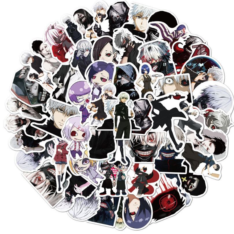Sticker Anime Tokyo Ghoul nhựa PVC không thấm nước, dán nón bảo hiểm, laptop, điện thoại, Vali,xe #204
